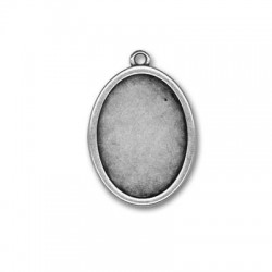 Colgante de Zamak Base Marco Ovalado 26x54 (Int. 22x31mm)