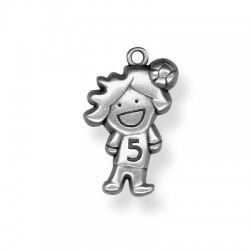 Colgante de Metal Zamak Niño-Fútbol 31x20mm