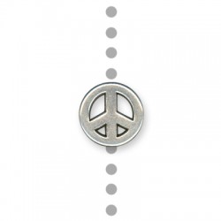 Zamak Bead Peace Sign 15mm Ø1.5mm