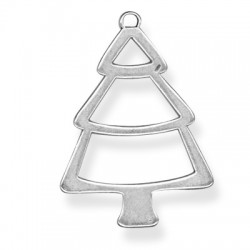 Pendentif Sapin de Noël en Métal/Zamac, 70x50mm