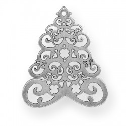 Pendentif Sapin de Noël en Métal/Zamac, 70x60mm