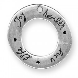 Pendentif Disque de bonne chance en Métal/Zamac, 60mm