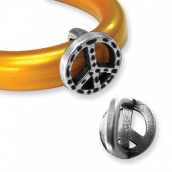 Μεταλλικό Ζάμακ Σήμα Ειρήνης Περαστό 16mm Ø10x7mm(Regaliz)