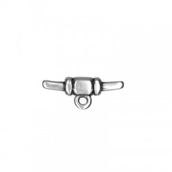 Cierre/Conector de Metal Zamak de Cordón de Caucho 19x8/2.3mm
