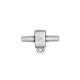 Intercalaire Embout avec Anneau pour Cordon PVC Regaliz en Métal/Zamac, 22x14/3.4x4.0mm