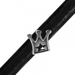Passant Couronne en Métal/Zamac pour Cuir Regaliz, 18x14 (Ø 7.2x10mm)
