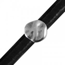Zamak Slider Round Hammered for Regaliz Leather 20mm Ø10x7mm