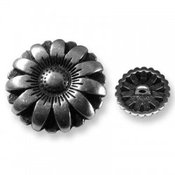 Bottone in Metallo Zama Fiore  17mm