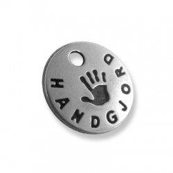 Breloque Logo 'Handgjord' (Suédois) en Métal/Zamac, 13mm
