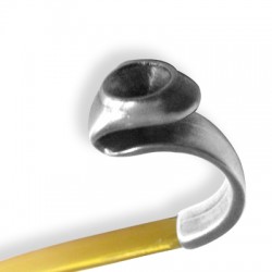 Demi-Bague avec Support Swarowski (SS39) en Métal/Zamac, 15x30mm