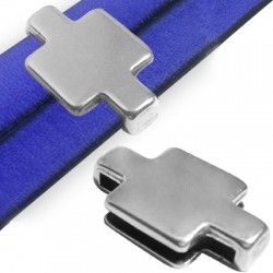 Passant Puzzle "+" en Métal/Zamac, 14x24mm (Ø 20.5x2.5mm)