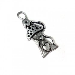 Pendentif Maison Champignon en Métal/Zamac, 19x41mm