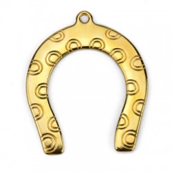 Pendentif Fer à Cheval en Métal/Zamac, 56x67mm