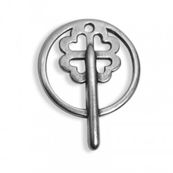 Colgante de Metal Zamak Trebol de Cuatro Hojas 38x29mm