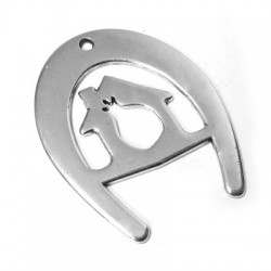 Pendentif Fer à Cheval en Métal/Zamac, 49x59mm