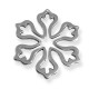 Pendentif Fleur 6 Feuilles en Métal/Zamac, 50x58mm