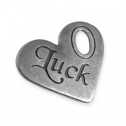 Pendentif Cœur  'Luck' en Métal/Zamac, 43x38mm