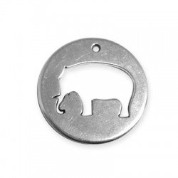 Zamak Pendant Elephant Round 39mm