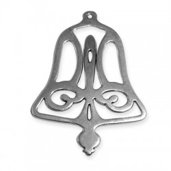 Pendentif Cloche en Métal/Zamac, 56x77mm