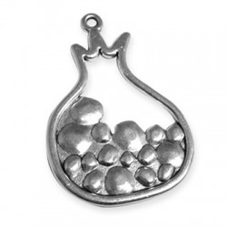 Pendentif Grenade en Métal/Zamac, 40x57mm