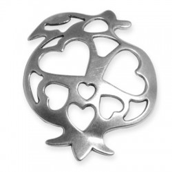 Pendentif Grenade en Métal/Zamac, 59x72mm