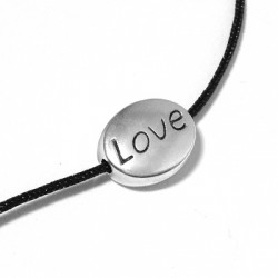 Zamak Bead Oval 'Love' 12x10x5mm Ø2.2mm