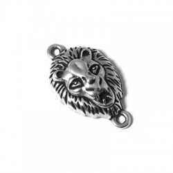 Intercalaire Tête de Lion en Métal/Zamac, 25x15mm