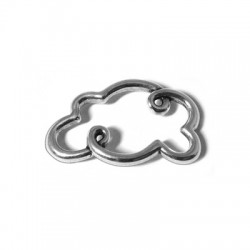 Intercalaire Nuage en Métal/Zamac, 32x20mm