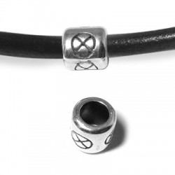 Passant Tube en Métal/Zamac, 8x8mm (Ø 5mm)