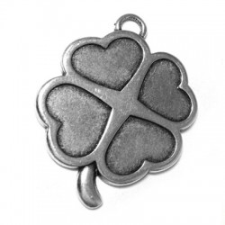 Pendentif Fleur en Métal/Zamac, 35x31mm (convient pour émaillage)