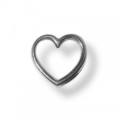 Zamak Connector Heart Hollow 17x15mm