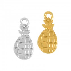 Pendentif Ananas en Métal/Zamac, 31x15mm