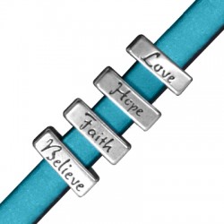 Zamak Lucky Slider with Wishes 16x6mm Ø10.2x2.2mm