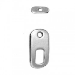 78411794 Cierre Aro Barrita de Metal Zamak Rectangular 22x11mm