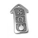 Pendentif Maison avec dessins en Métal/Zamac, 31x50mm