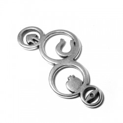 Colgante de Metal Zamak 4 Círculos con Diseños 28x64mm