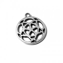 Colgante de Metal Zamak con Flor 22mm