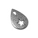 Zamak Pendant Teardrop with Star 18x25mm