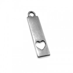 Zamak Pendant Bar with Heart 28x8mm