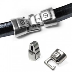 Cierre Gancho de Metal Zamak para Regaliz 33x13mm (Ø 10x7mm)