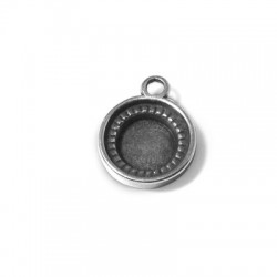 Breloque Support Rond en Métal/Zamac, 11mm (Diam. Intérieur 10mm)