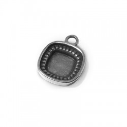 Μεταλλικό Ζάμακ Μοτίφ Τετράγωνο 11mm με Βάση εσωτ. 10mm