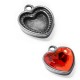 Breloque Cœur Support pour Cabochon en Métal/Zamac, 14mm (Intérieur 12mm)