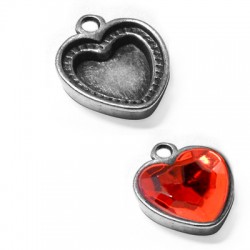 Zamak Charm Setting Heart 14mm Inner 12mm