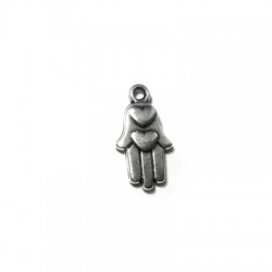 Breloque Main de Fatima en Métal/Zamac, 8x13mm