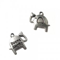 Ciondolo in Metallo Zama Elefante “BUENA SUERTE” 15x11mm