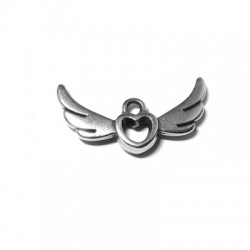 Breloque Ailes d'Ange en Métal/Zamac, 24x13mm