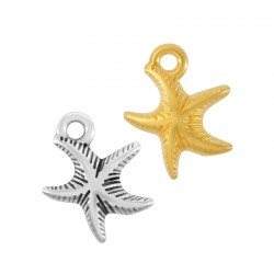 Zamak Charm Starfish 16x13mm