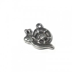 Breloque Escargot en Métal/Zamac, 12x17mm
