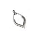 Zamak Pendant Oval Teardrop Ethnic Leaf 21x40mm